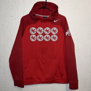 Ohio State University Buckeyes Nike Therma-Fit Red Athletic Hoodie M